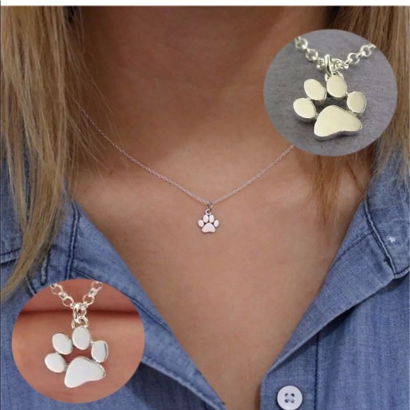 Jewelry - Women fashion cute pets dogs footprints paw pendan
